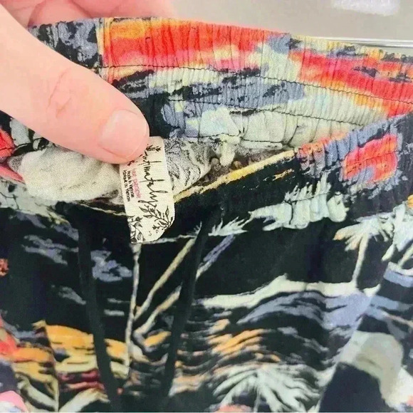 Free People Wide Leg Pants Blue Lagoon Loungewear Beach Pool Vacation Tropical - Picture 4 of 8